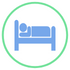 Icon of a person sleeping on a bed.
